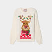 Pull de No&euml;l lumineux &agrave; sequins ivoire femme