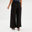 Pantalon large fluide taille &eacute;lastiqu&eacute;e noir femme