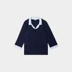 Pull effet 2-en-1 avec manches 3/4 bleu marine femme grande taille