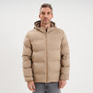 Doudoune courte &agrave; capuche d&eacute;perlante taupe homme