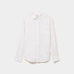 Chemise manches longues lin m&eacute;lang&eacute; blanc homme