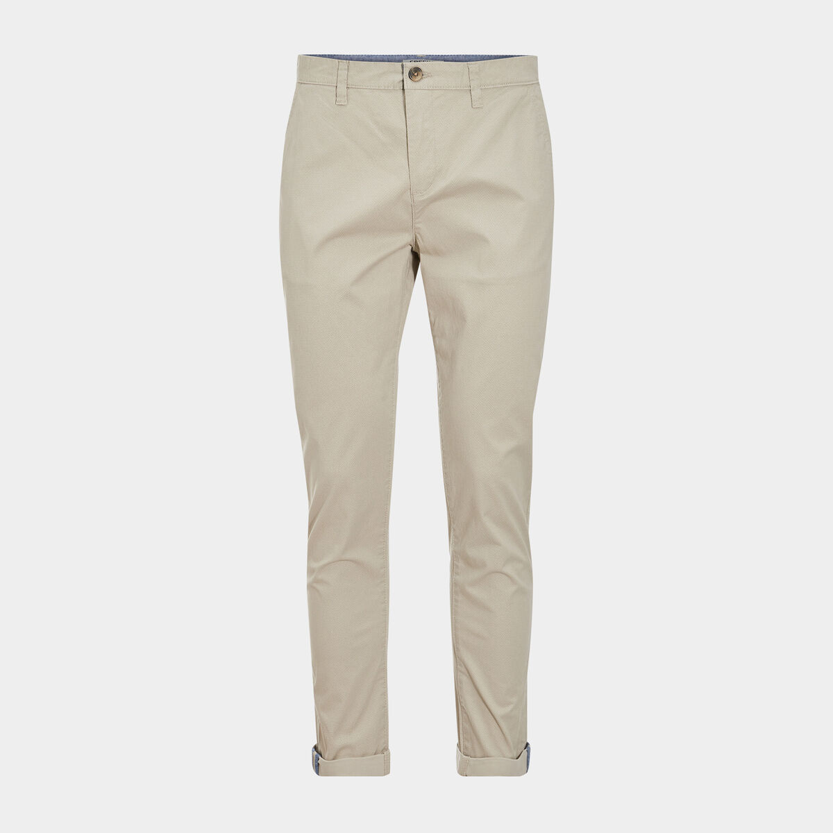 Pantalon chino slim stretch beige homme
