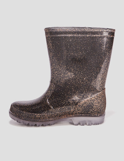 Bottes de pluie à paillettes noir fille