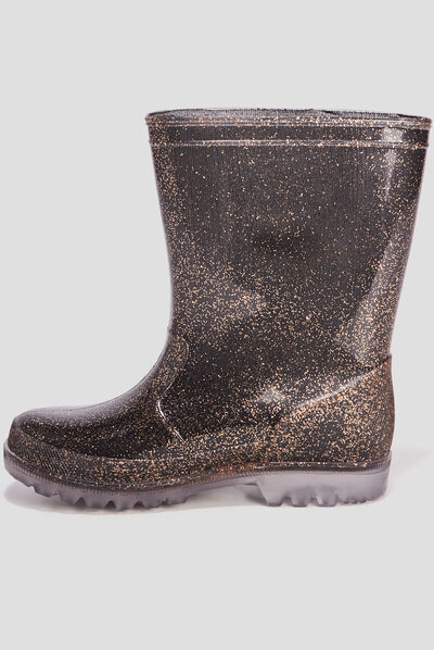 Bottes de pluie à paillettes noir fille