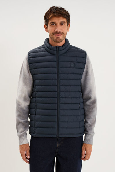 Doudoune sans manches l&eacute;g&egrave;re d&eacute;perlante bleu marine homme