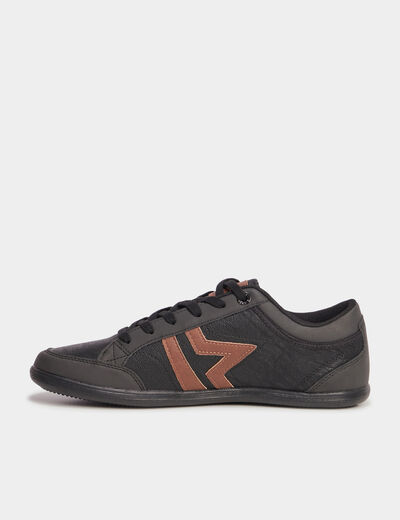 Tennis basses &agrave; lacets noir homme