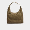 Sac port&eacute;-&eacute;paule effet su&eacute;dine vert kaki femme