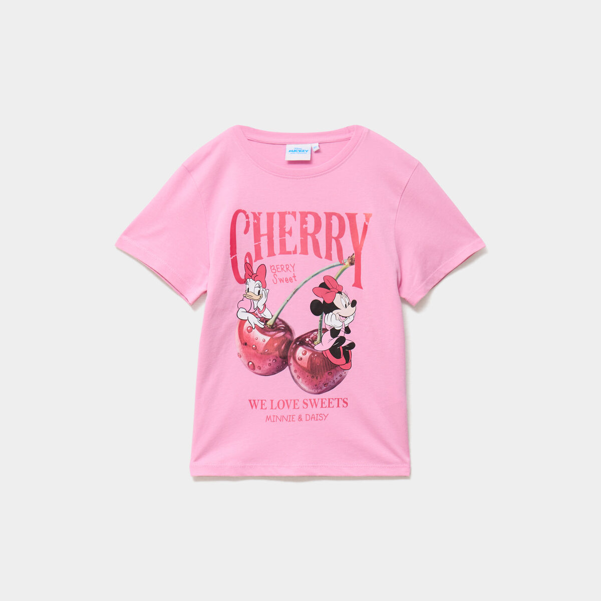 T-shirt manches courtes coton Minnie rose fille