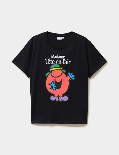 T-shirt madame t&ecirc;te-en-l'air noir femme