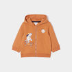Sweat à capuche zippé marron cognac bébé garçon