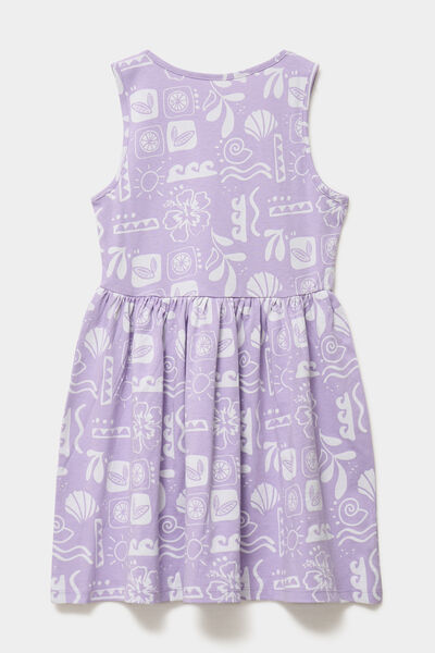 Robe patineuse sans manches coton parme fille