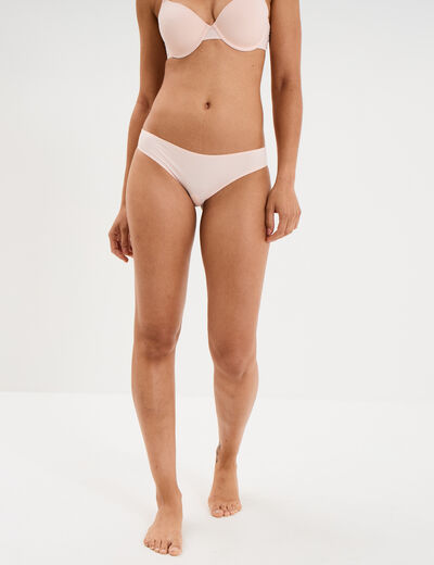 Culotte microfibre sans coutures rose clair femme