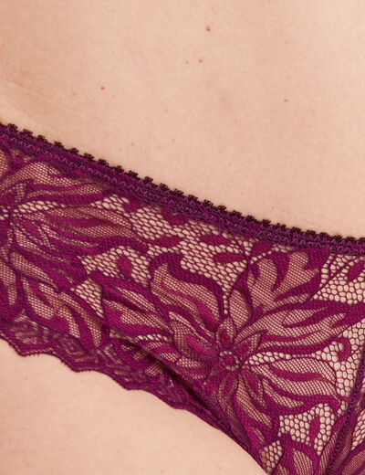 Shorty en dentelle rouge femme