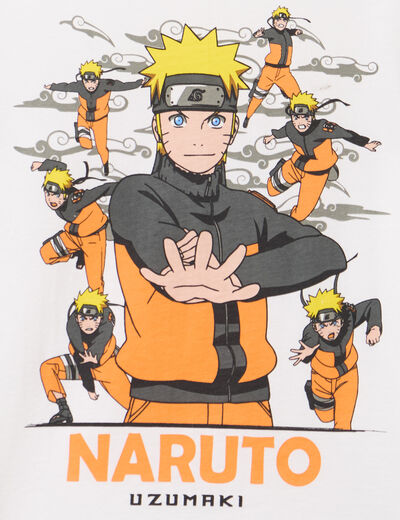 T-shirt manches courtes coton Naruto blanc garçon