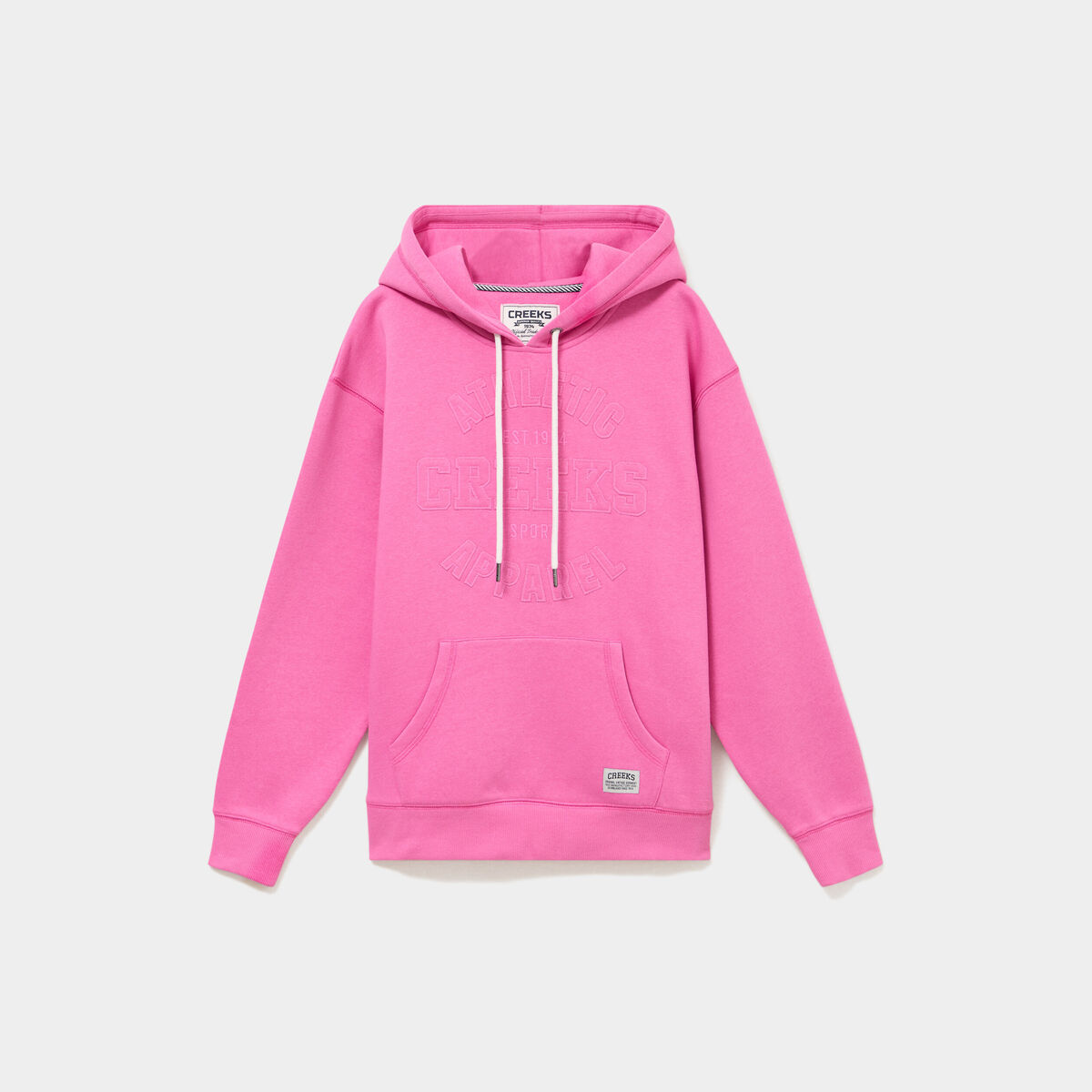Sweat &agrave; capuche hoodie rose fushia femme