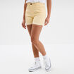 Short en jean slim coton stretch creme femme