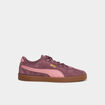 baskets &agrave; lacets en cuir Puma Club II bordeaux femme