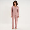 Ensemble pyjama pantalon et chemise mauve femme