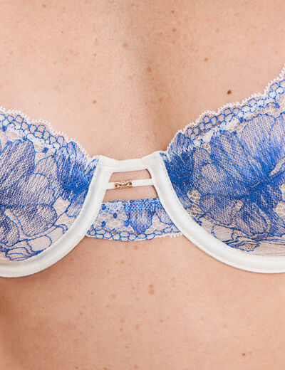 Soutien-gorge embo&icirc;tant dentelle bleu clair femme