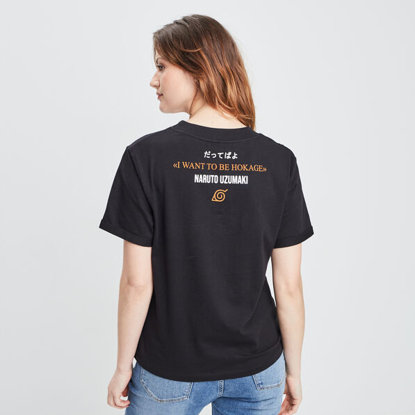 T-shirt manches courtes Naruto noir femme