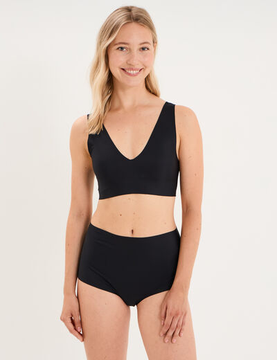 Soutien-gorge brassi&egrave;re microfibre noir femme