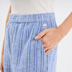 Pantalon large taille élastiquée bleu femme
