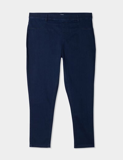 Jegging avec passants taille haute denim blue black femme grande taille