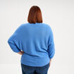 Pull manches 3/4 ajust&eacute; bleu electrique femme grande taille
