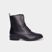 Boots &agrave; lacets et zipp&eacute;es noir femme