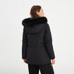 Parka avec capuche fourrure amovible noir femme