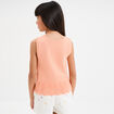 Débardeur tricot ajouré coton rose saumon fille