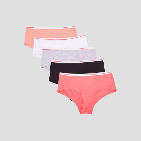 lot 5 shortys coton rose clair fille Lot 5 shortys coton rose clair fille