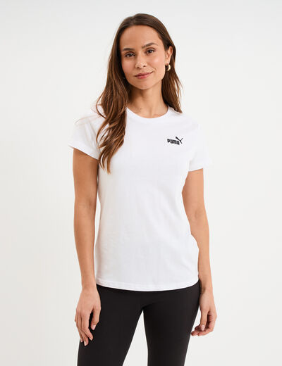 T-shirt manches courtes coton Puma blanc femme