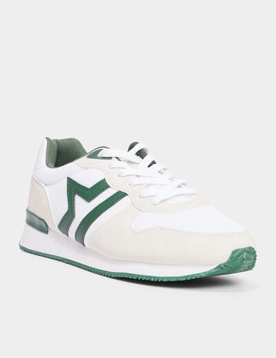 Chaussures running à lacets blanc homme