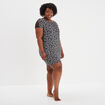Chemise de nuit manches courtes noir femme grande taille