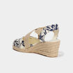 Sandales espadrilles compens&eacute;es toile bleu femme