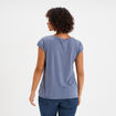 T-shirt col v poche poitrine Creeks bleu gris femme