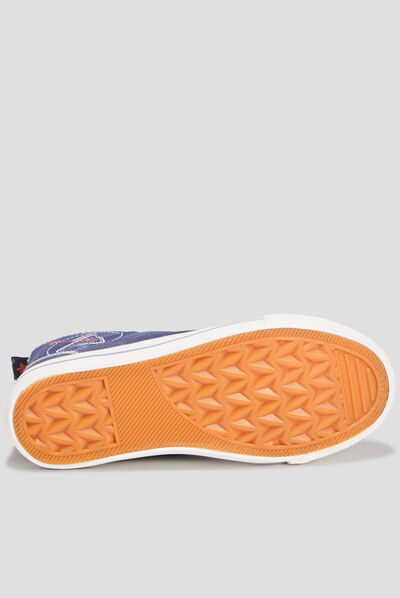 Baskets montantes en toile zippées bleu marine garçon