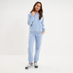 Pantalon jogging droit molleton bleu clair femme