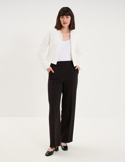Veste bol&eacute;ro courte ajust&eacute;e blanc femme