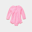 Combinaison de bain UV manches longues rose fluo b&eacute;b&eacute; fille