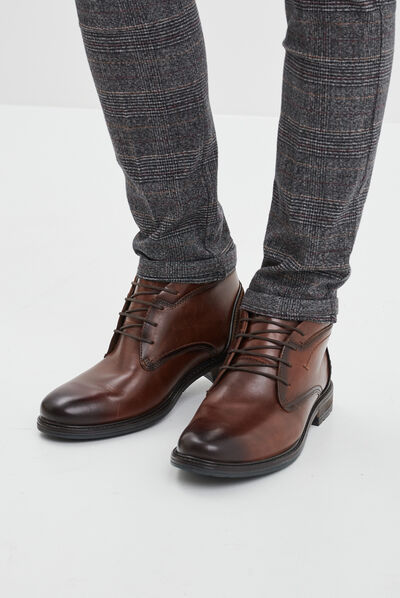 Bottines à lacets en cuir Creeks Brownie marron homme