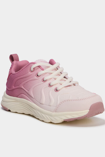 Baskets running &agrave; lacets rose fille