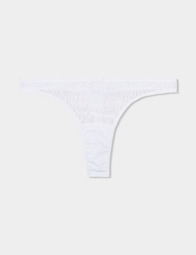 String avec dentelle blanc femme