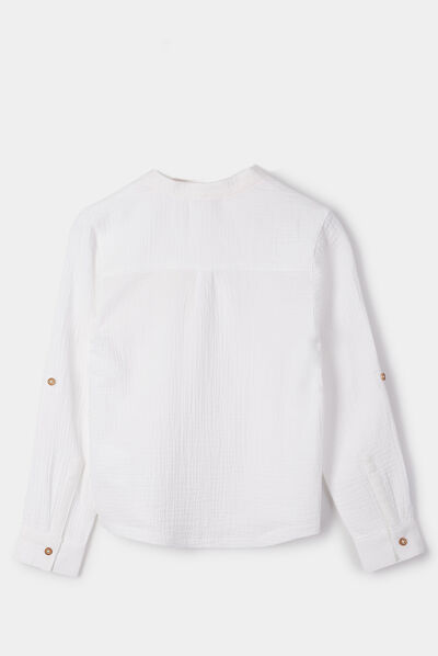 Chemise manches longues blanc garçon