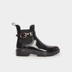 Bottines de pluie chelsea avec boucles noir femme