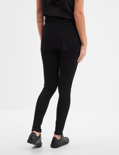 Jeans skinny taille haute denim noir femme