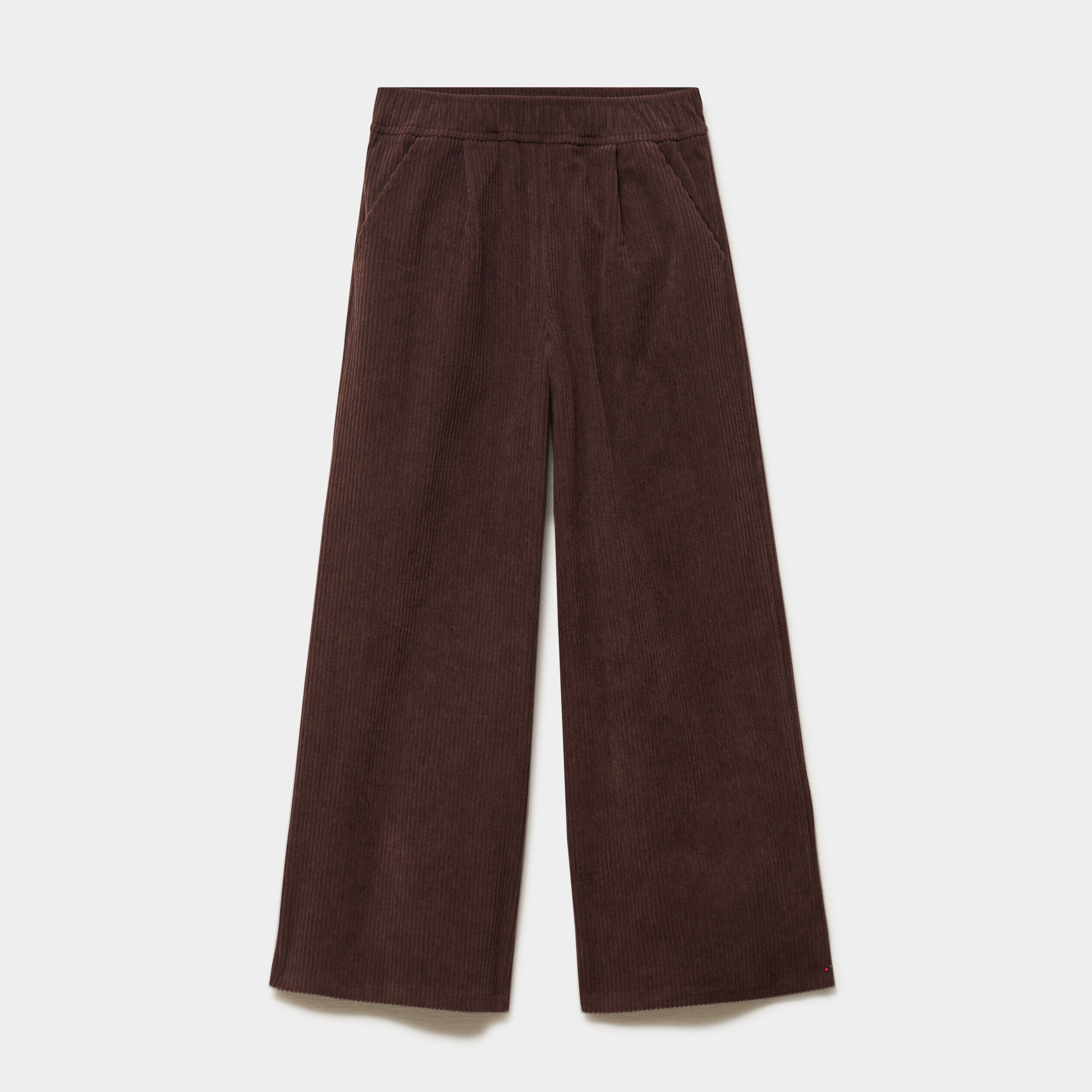 Pantalon velours côtelé large marron foncé fille CREEKS
