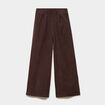 Pantalon velours c&ocirc;tel&eacute; large marron fonc&eacute; fille