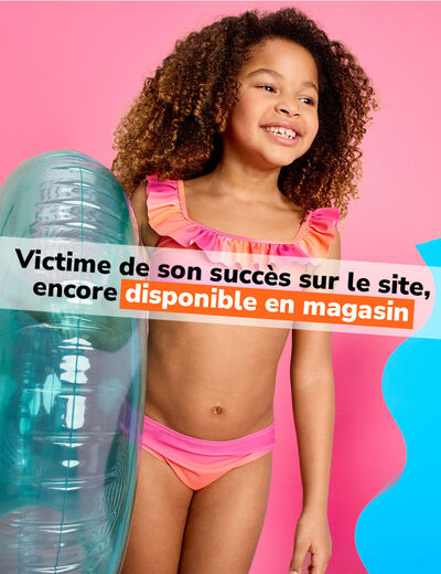 Maillot de bain 2 pi&egrave;ces orange fille
